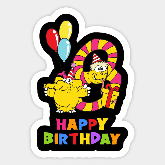 8th Birthday Party 8 Year Old Eight Years Sticker by KidsBirthdayPartyShirts